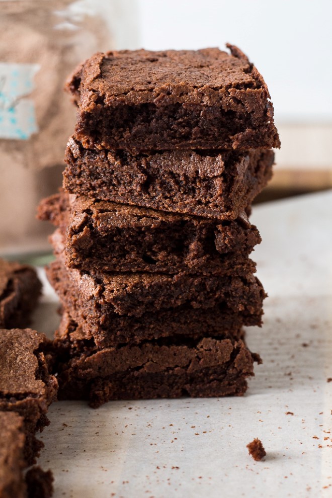 cocoa powder brownies made with regular cooca