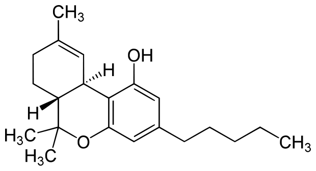 Молекула тетрагидроканнабинола