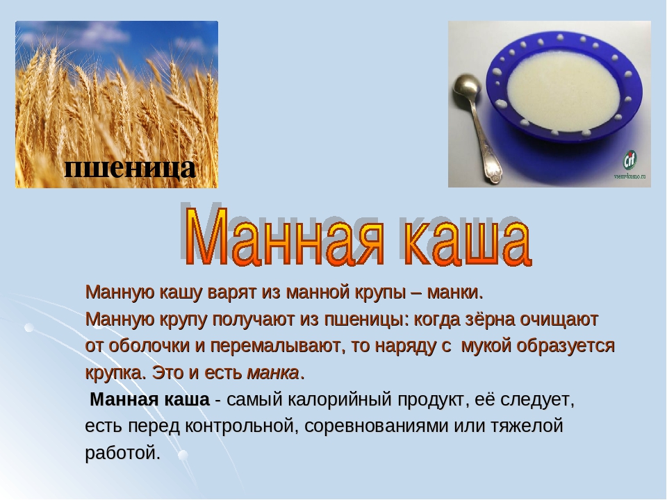 Манная каша любишь