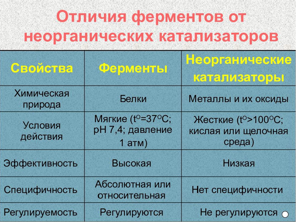 Химическая природа белков. Неорганические катализаторы от ферментов отличаются. Отличие ферментов от катализаторов. Отличие ферментов от Минеральных катализаторов. Отличие ферментов от химических катализаторов.