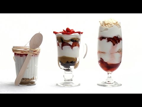 Три десерта без выпечки: трайфл, чизкейк и итонская смесь. Пошаговый видео рецепт.