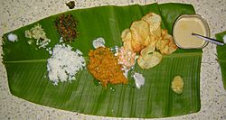 Lunch from Karnataka on a plantain leaf