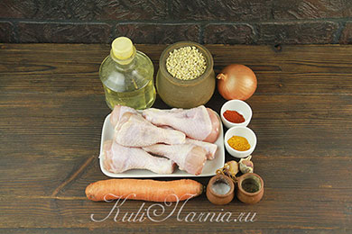 Ингредиенты для перловки с курицей в духовке