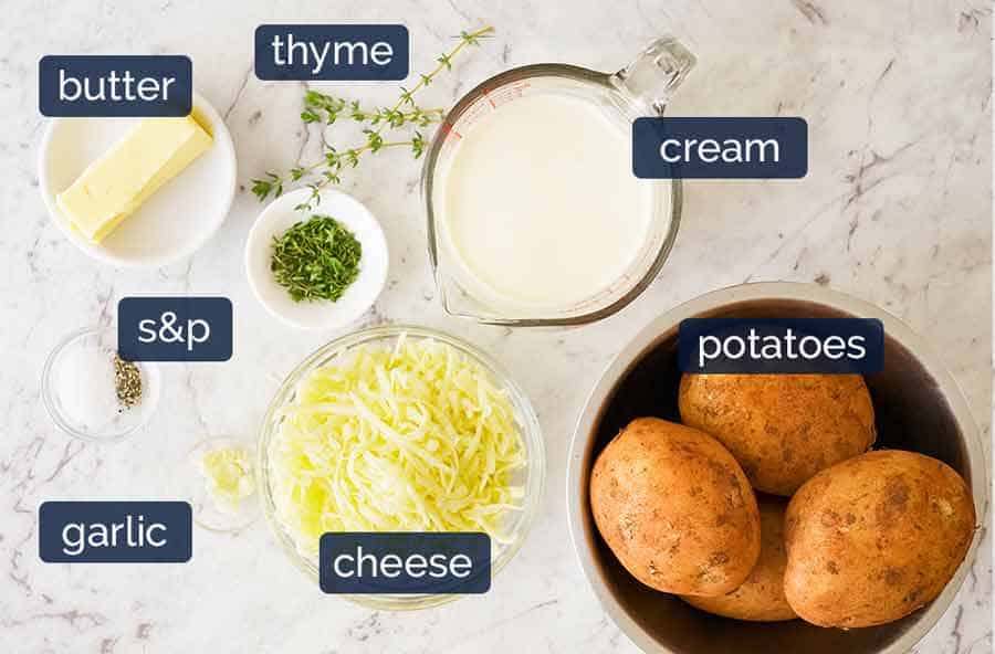 Ingredients in Potatoes au gratin (Dauphinoise Potatoes)