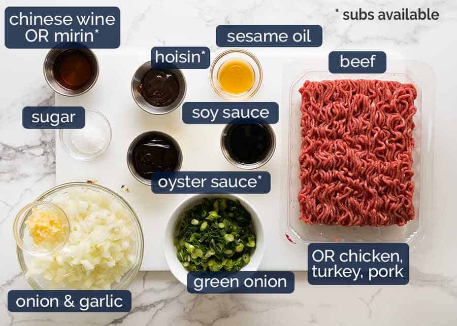Asian Beef Bowls ingredients