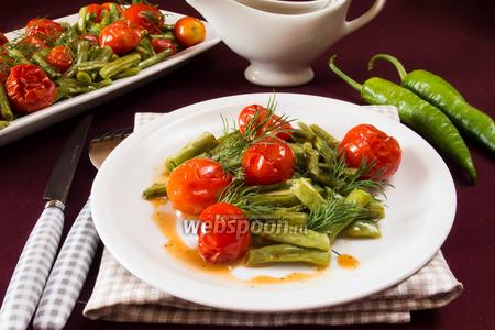 Фото рецепта Стручковая фасоль с помидорами