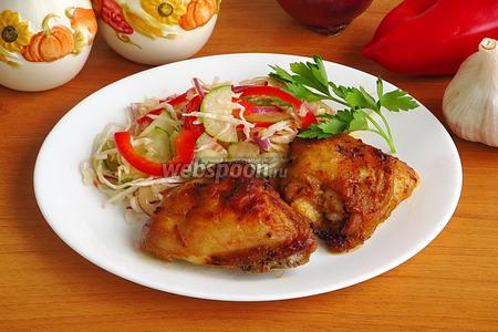Фото рецепта Пряные куриные бёдрышки, запечённые в аэрогриле