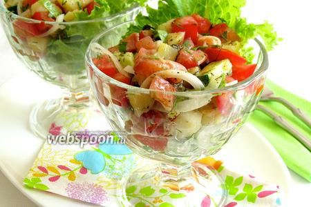 Фото рецепта Салат из сёмги с овощами