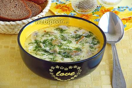 Фото рецепта Суп молочный с шампиньонами
