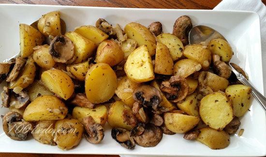 Жареная картошка с шампиньонами и луком