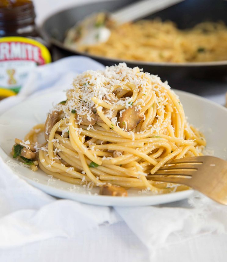 Marmite Pasta with Parmesan Cheese
