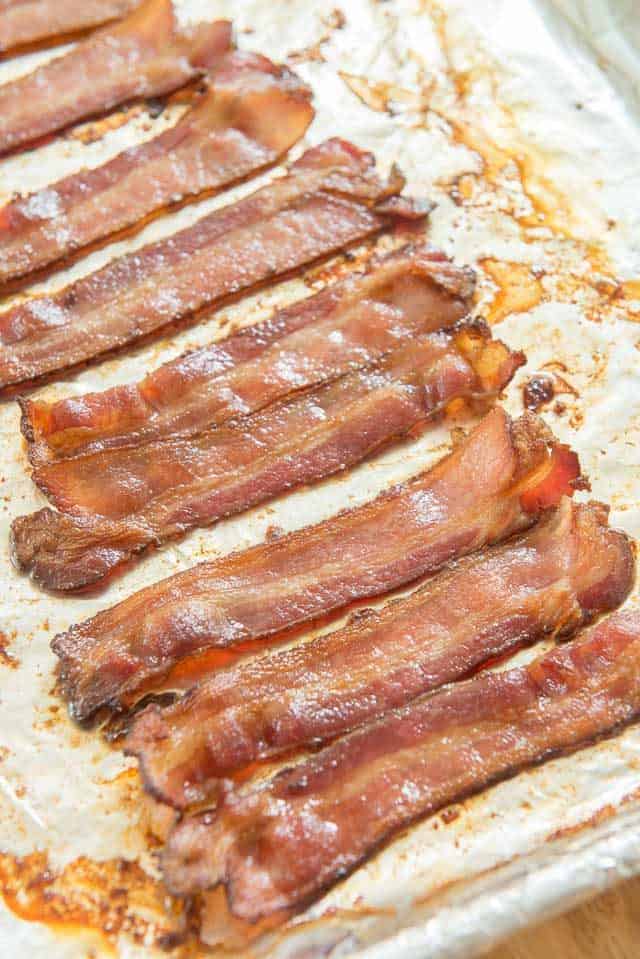 Oven Cooked Bacon Strips on Sheet Pan