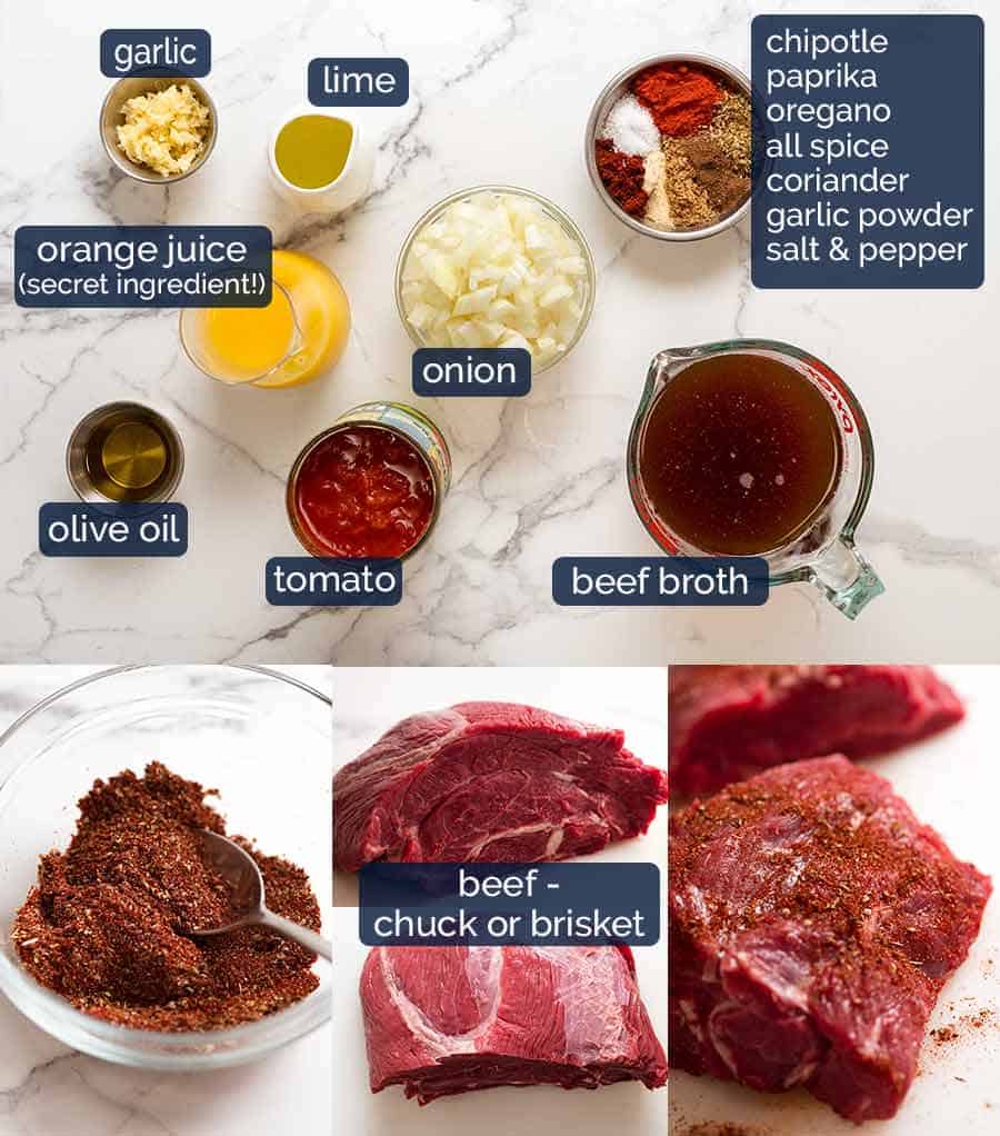 Mexican Shredded Beef ingredients