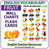 Fruit in English - Flash Cards / Charts